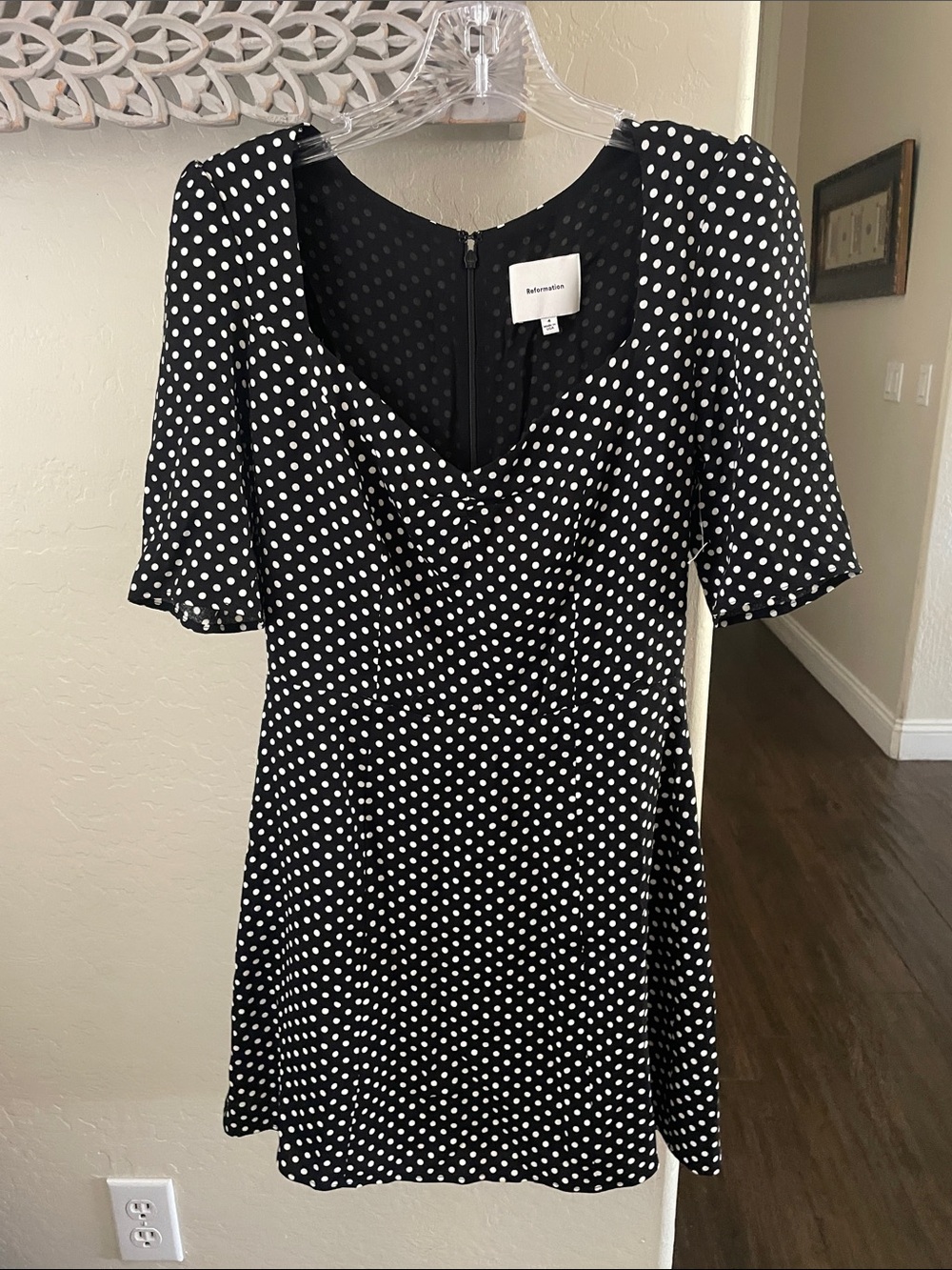 NWT REFORMATION Rebecca Polka Dot Mini Dress! - Picture 8 of 11